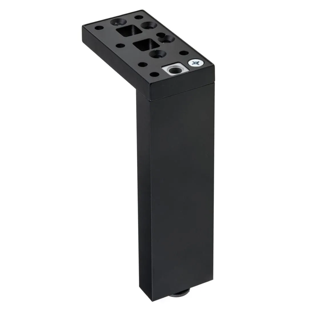 13-3/4" (350 mm) Adjustable Contemporary Versatile T or L Shaped Furniture Leg Matte Black