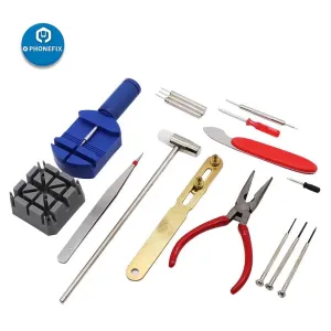 16Pcs Entry Level Watch Opening Repair Hand Tool Kit for Watchmaker