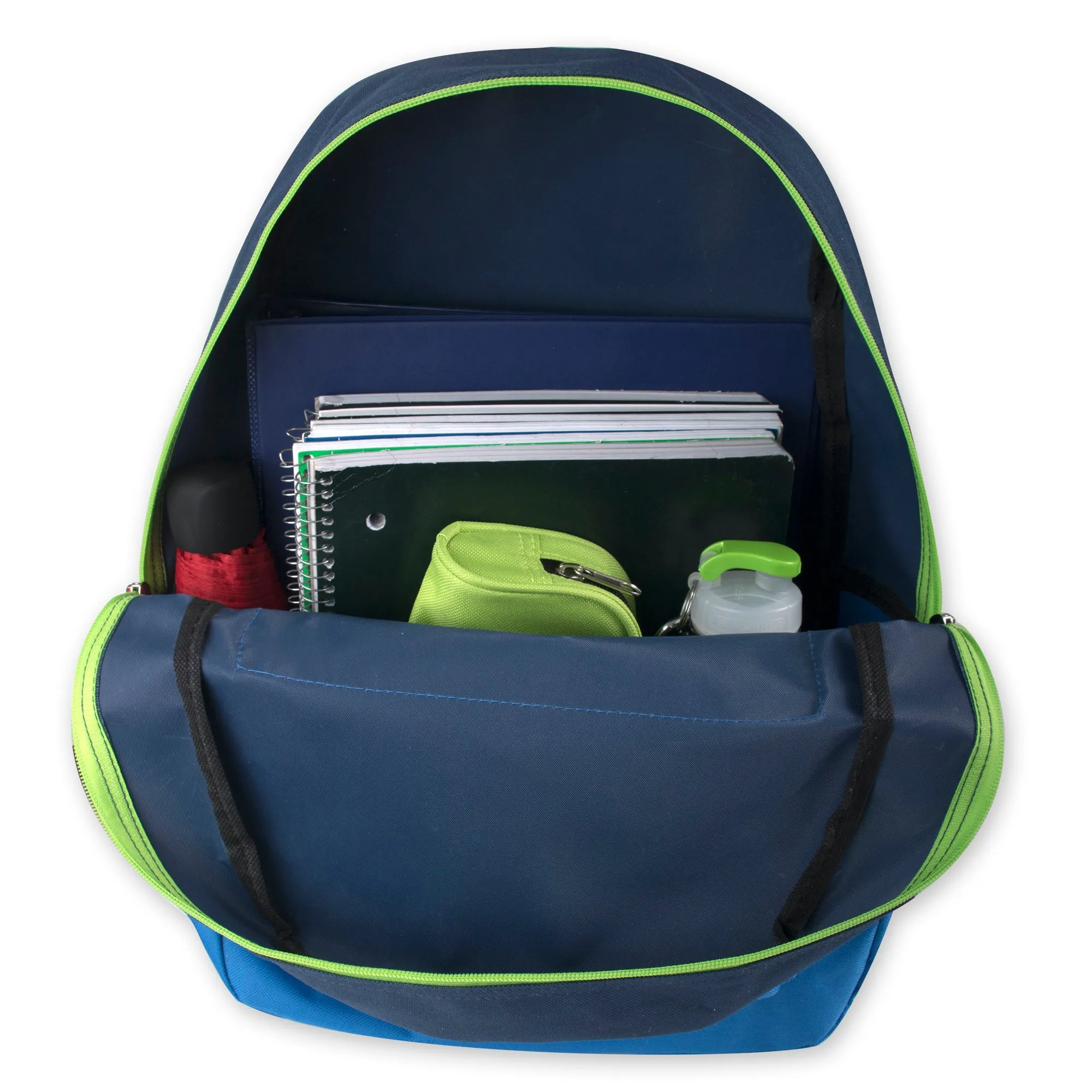 17-Inch Double Front Zippered Pocket Backpack