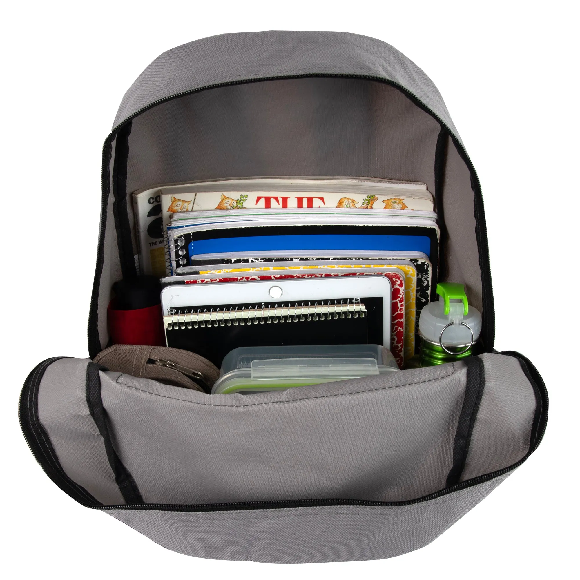 17-Inch Double Front Zippered Pocket Backpack