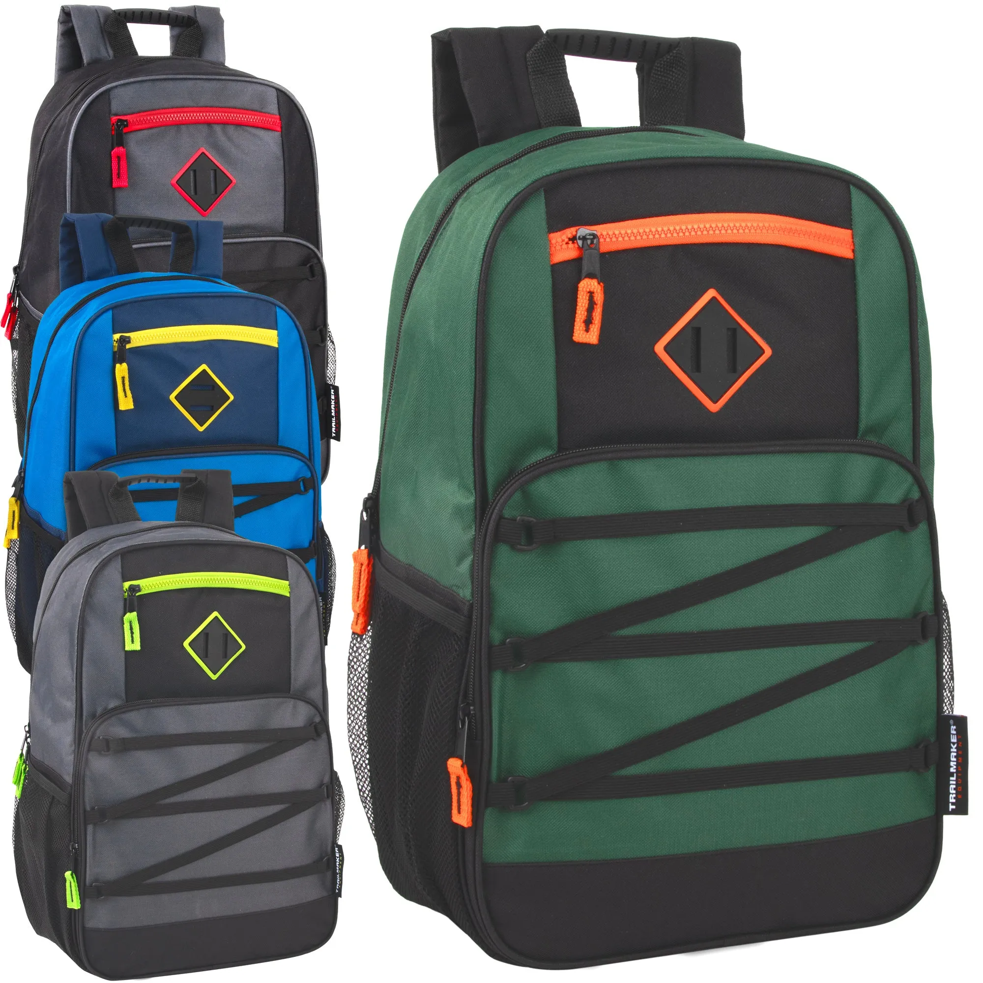 19 Inch Dome Bungee Backpack with Laptop Section - 4 Boys Colors