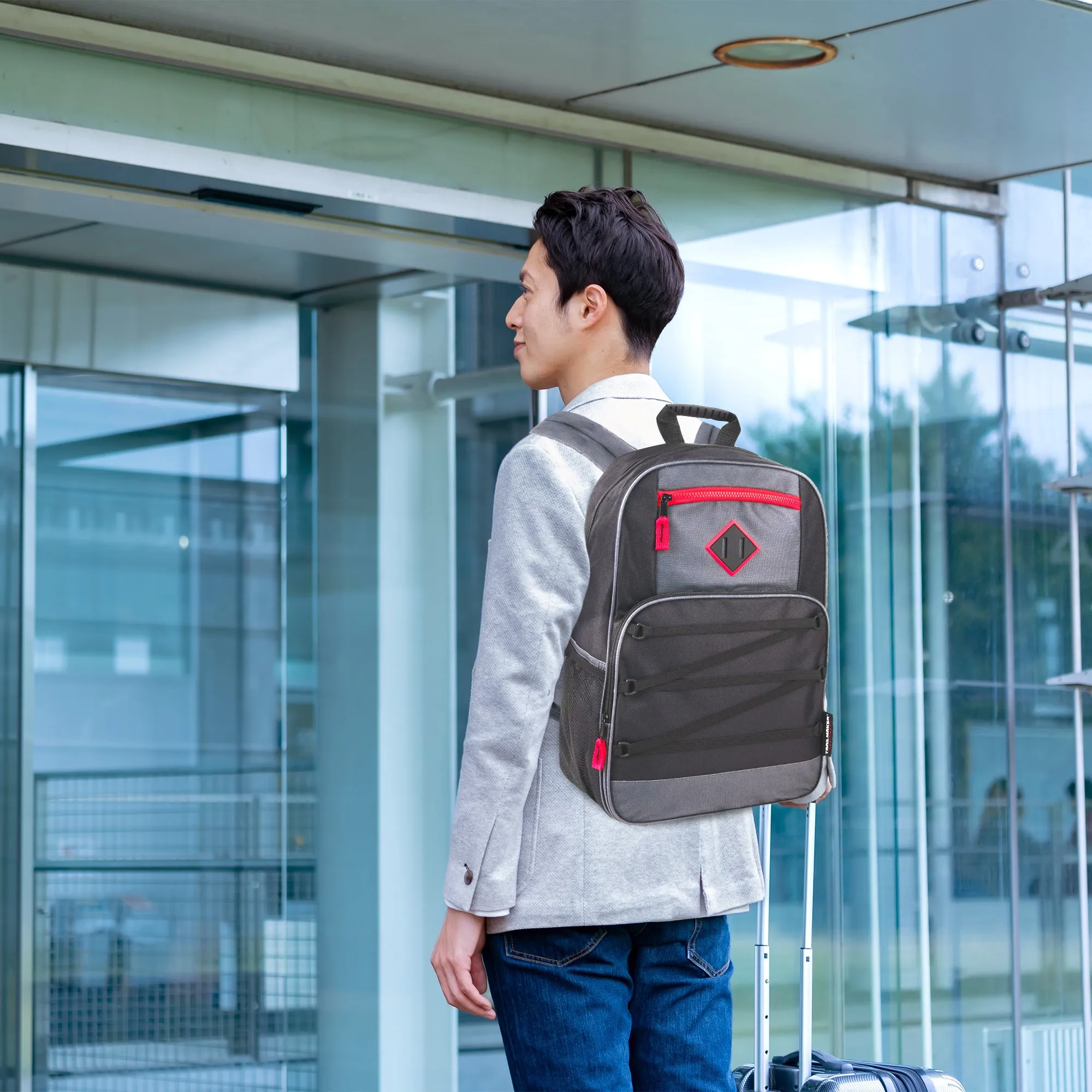 19 Inch Dome Bungee Backpack with Laptop Section - 4 Boys Colors