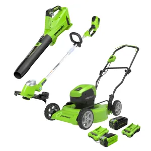 40V 19" Cordless Battery Push Lawn Mower 3PC Combo Kit w/ 4.0Ah Battery & Charger