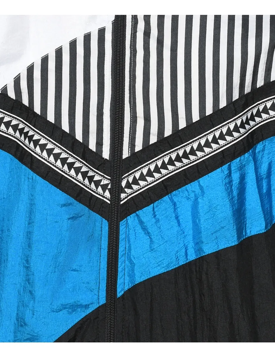 Black, Blue & White 1990s Nylon Jacket - M