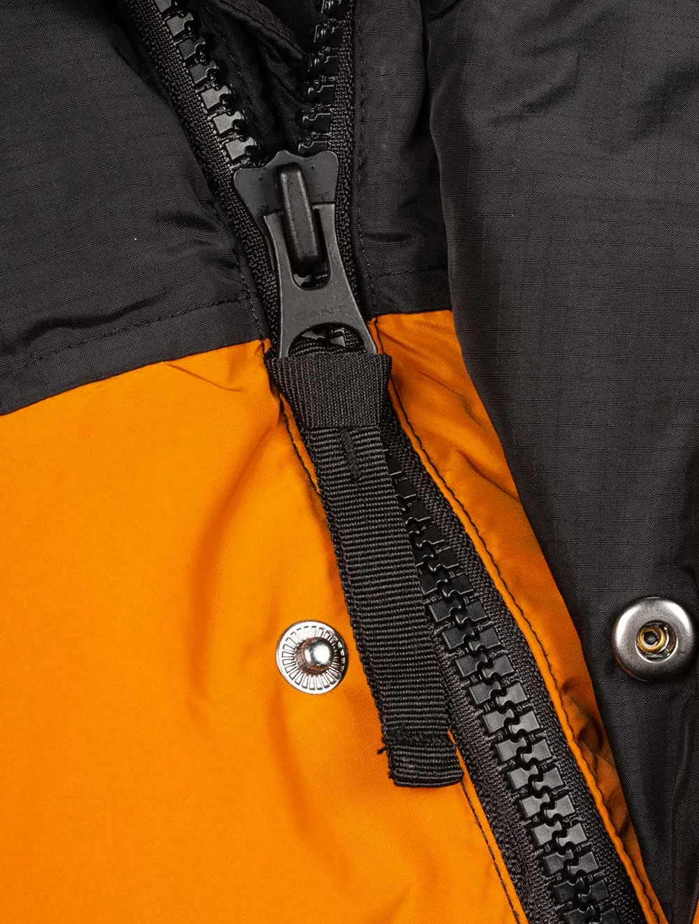 Blocked Padded Jacket Dark Mustard Orange