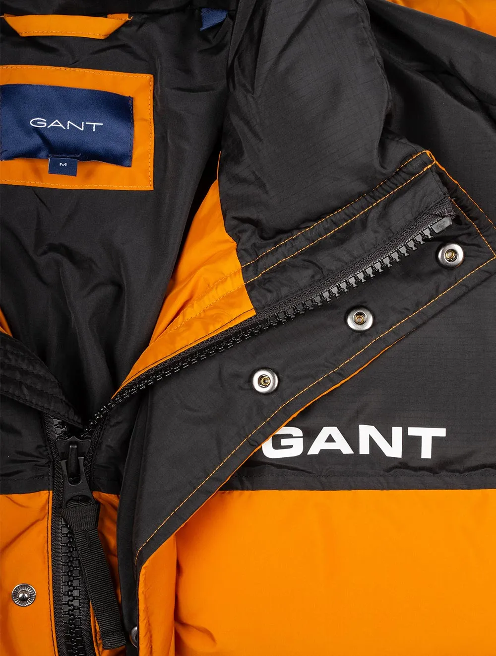 Blocked Padded Jacket Dark Mustard Orange
