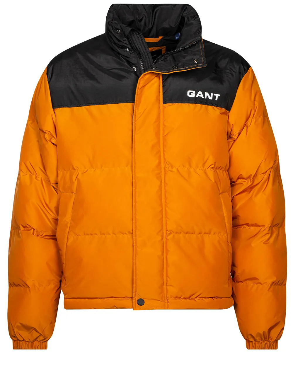 Blocked Padded Jacket Dark Mustard Orange