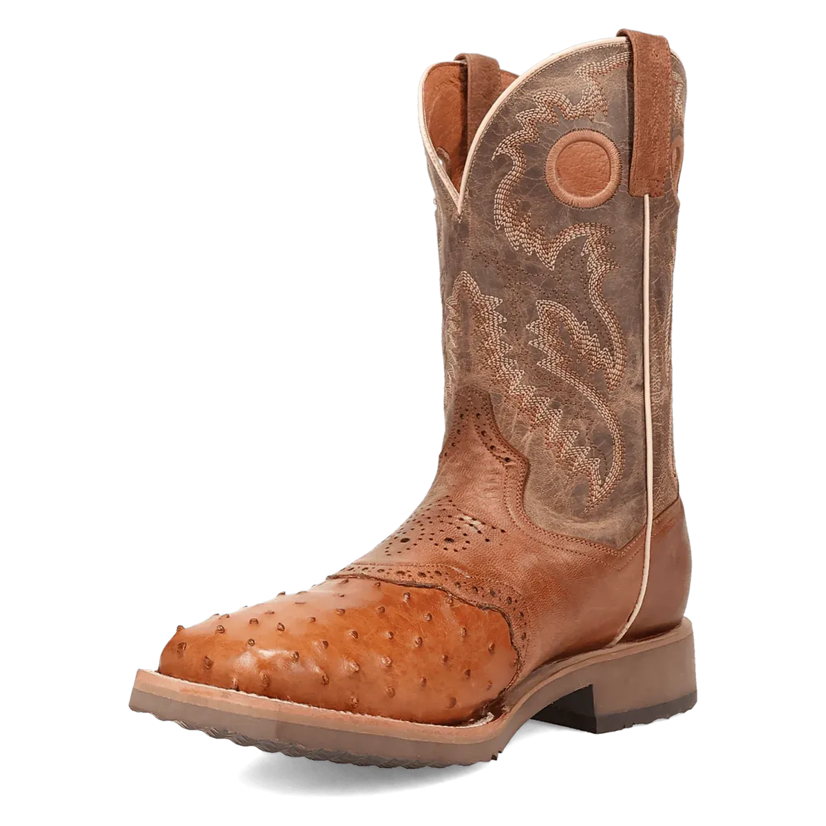 Dan Post Men's Martel Full Quill Ostrich Western Boot in Brown