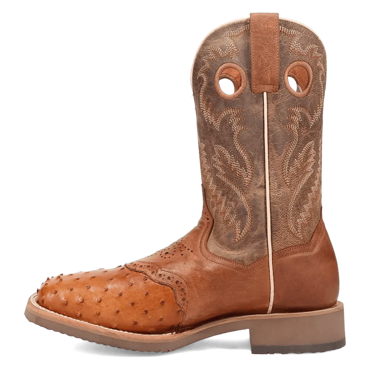 Dan Post Men's Martel Full Quill Ostrich Western Boot in Brown