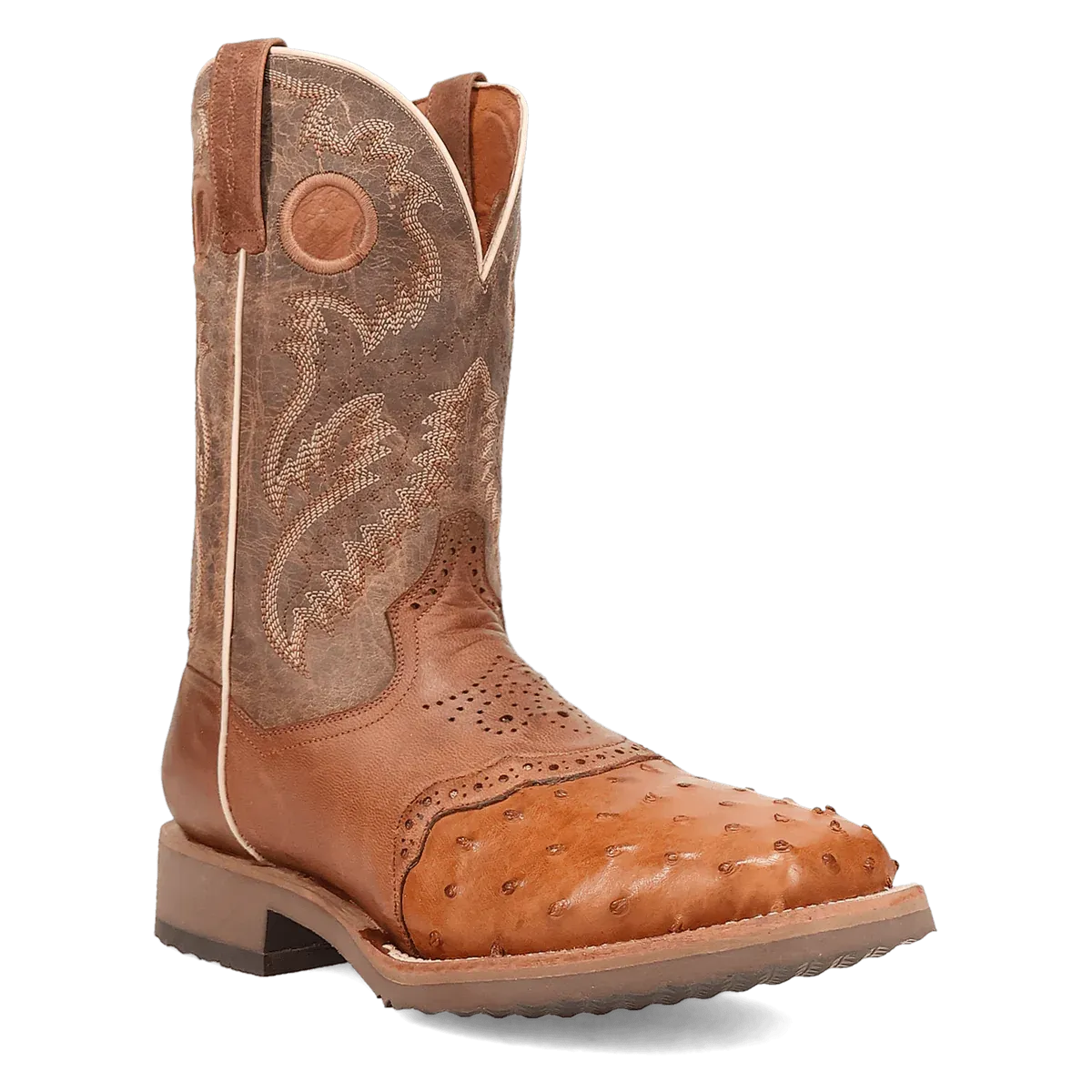 Dan Post Men's Martel Full Quill Ostrich Western Boot in Brown