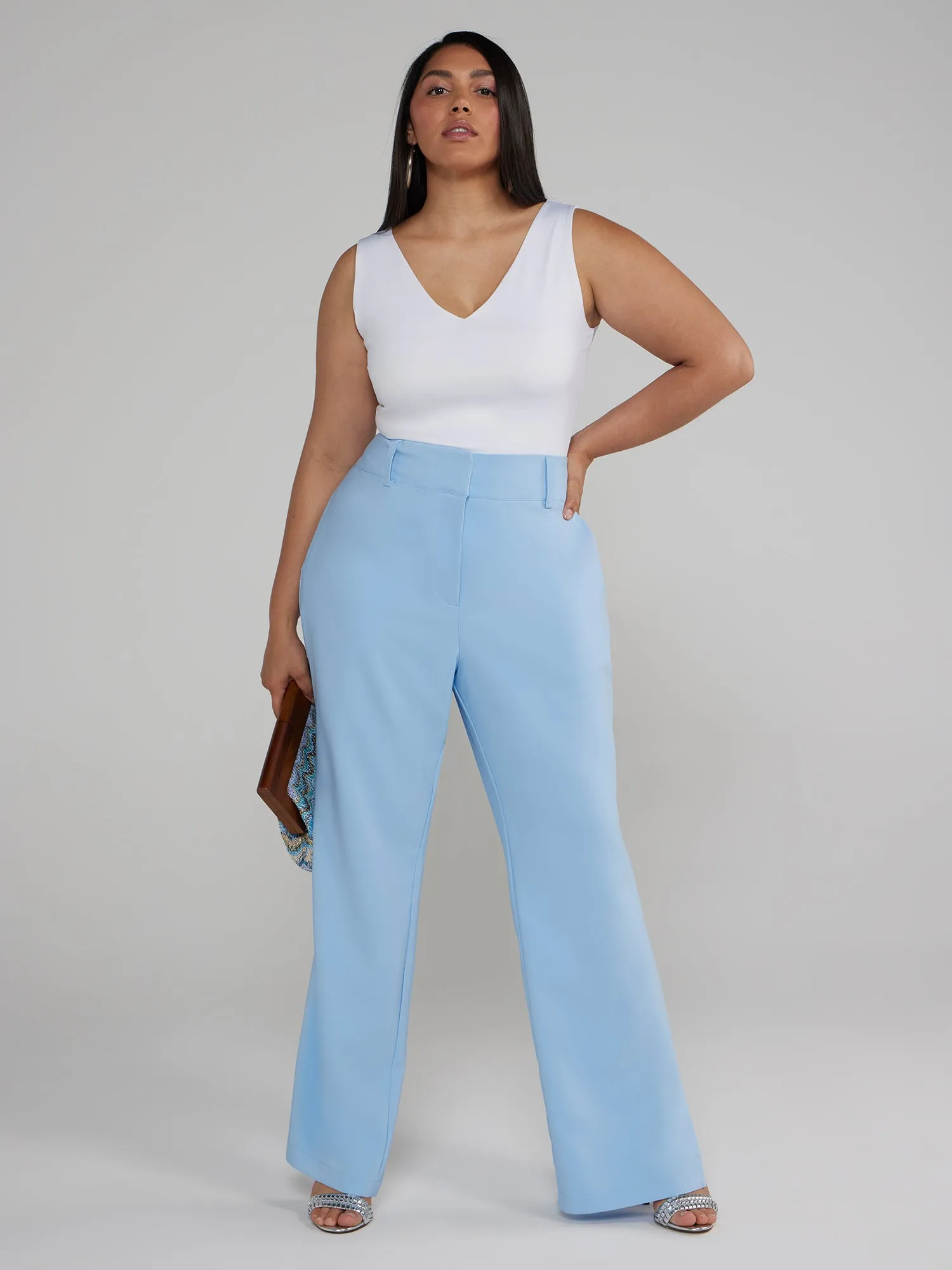 Fashion To Figure - Straight Leg Pants with Side Slits