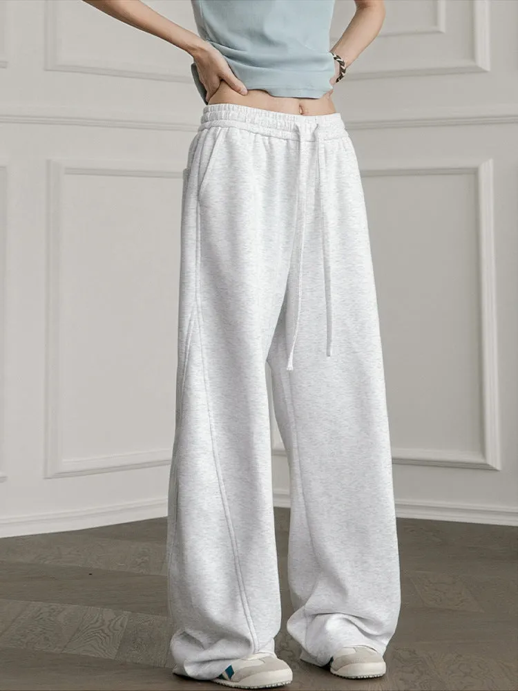 Flytonnshop fall outfits women Early Autumn Thin Sweatpants Women's Loose Casual Sports Pants Draping Straight Pants Mopping Pants Hip-Hop Drawstring Wide-Leg Pants