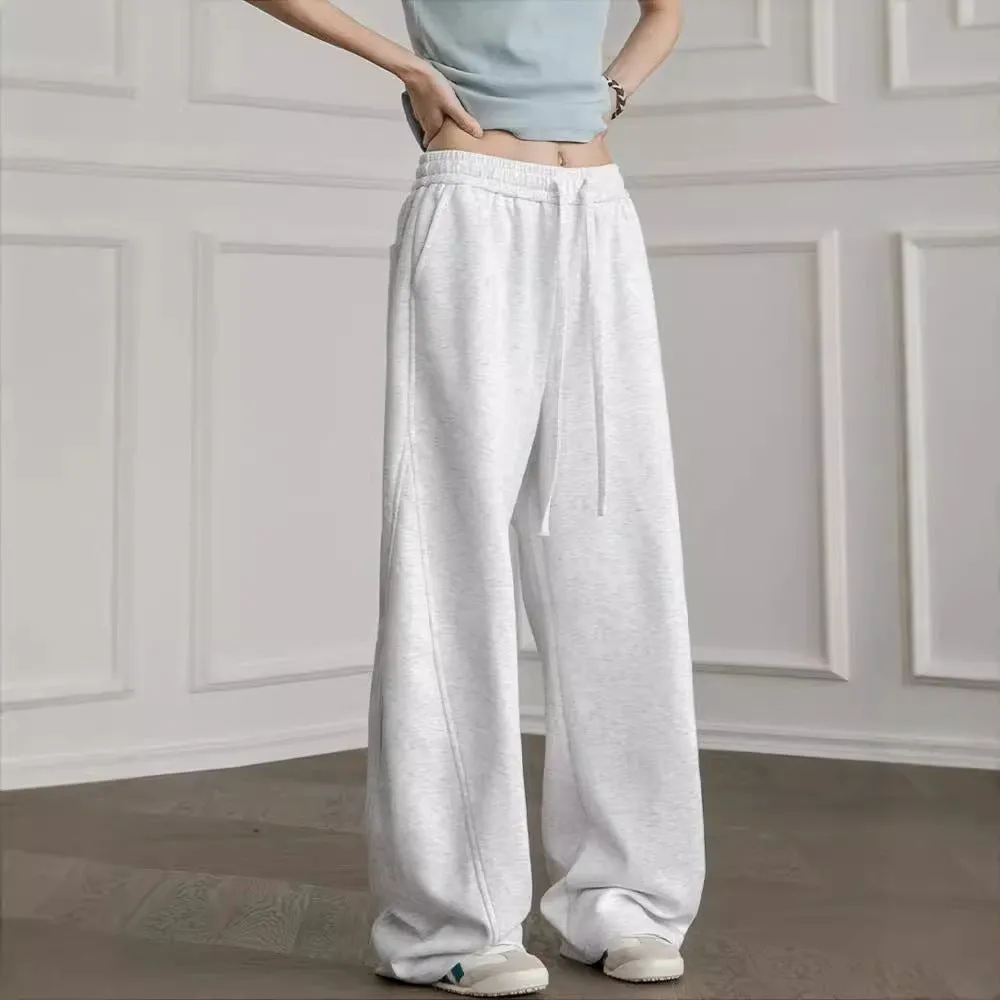 Flytonnshop fall outfits women Early Autumn Thin Sweatpants Women's Loose Casual Sports Pants Draping Straight Pants Mopping Pants Hip-Hop Drawstring Wide-Leg Pants