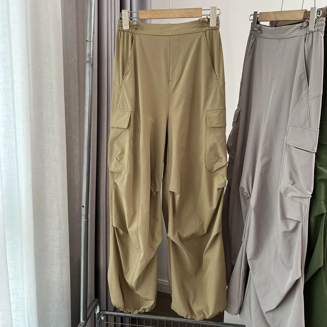 Joskaa dti outfits Strict Selection Parachute Pants Banana Autumn Quick-Drying Umbrella Pants Casual Pants Breathable Wide-Leg Overalls Women