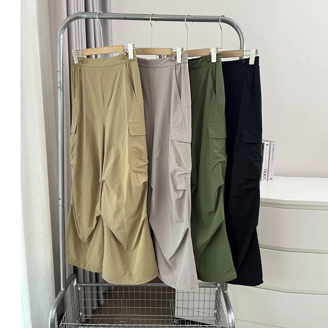 Joskaa dti outfits Strict Selection Parachute Pants Banana Autumn Quick-Drying Umbrella Pants Casual Pants Breathable Wide-Leg Overalls Women