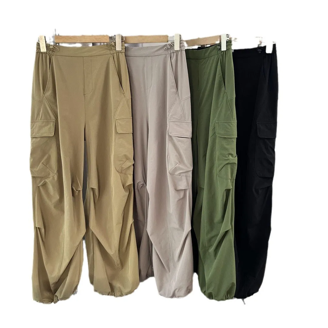 Joskaa dti outfits Strict Selection Parachute Pants Banana Autumn Quick-Drying Umbrella Pants Casual Pants Breathable Wide-Leg Overalls Women