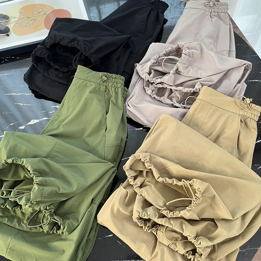 Joskaa dti outfits Strict Selection Parachute Pants Banana Autumn Quick-Drying Umbrella Pants Casual Pants Breathable Wide-Leg Overalls Women
