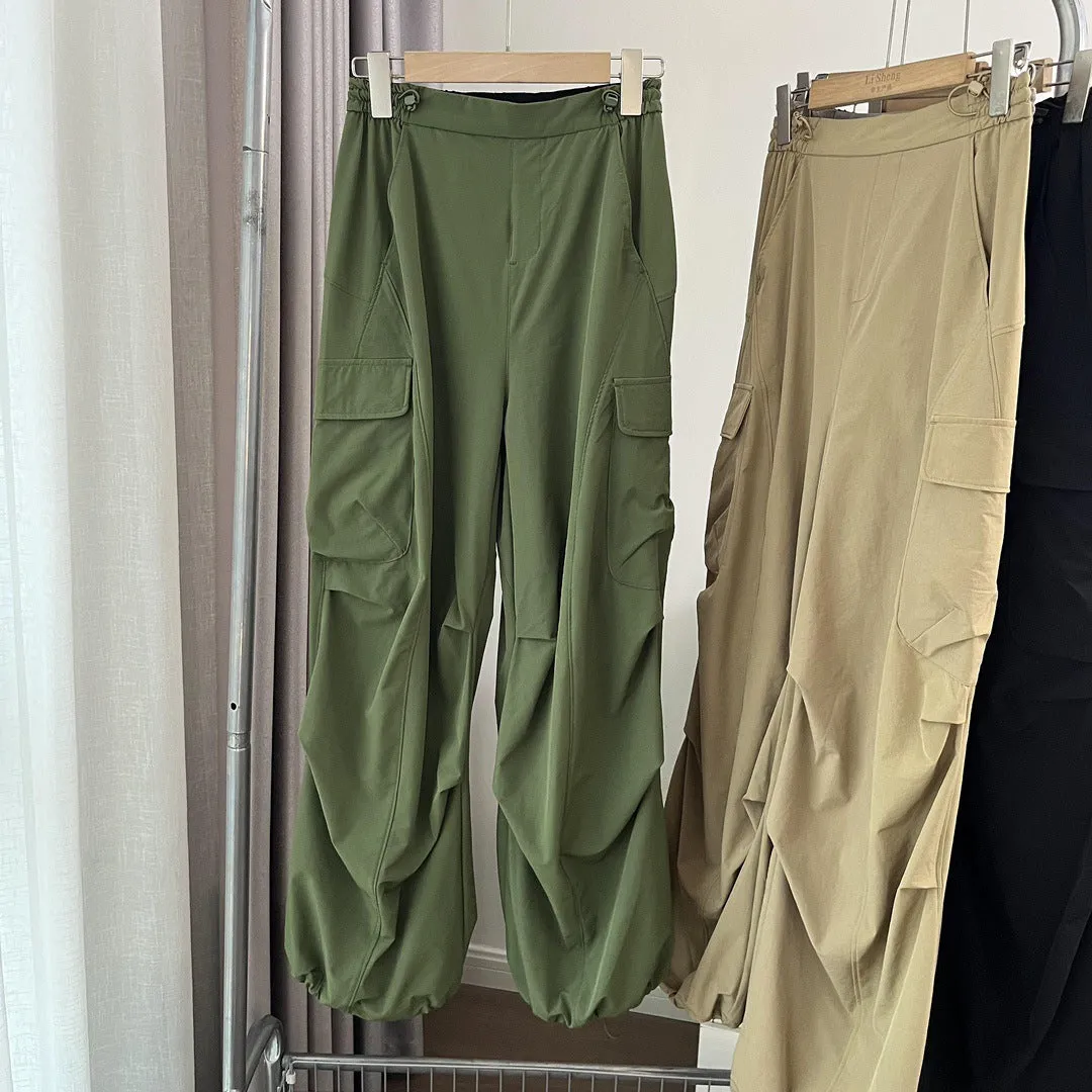 Joskaa dti outfits Strict Selection Parachute Pants Banana Autumn Quick-Drying Umbrella Pants Casual Pants Breathable Wide-Leg Overalls Women