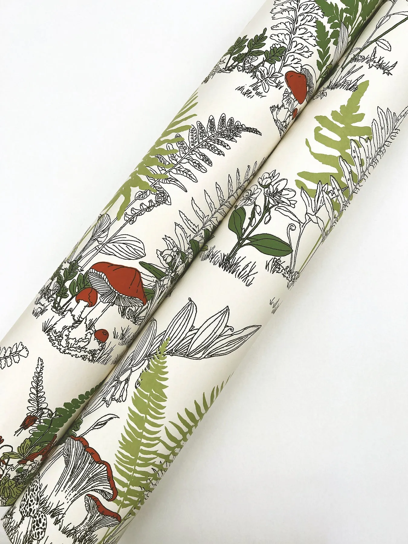 Mushroom Garden Toile Wallpaper