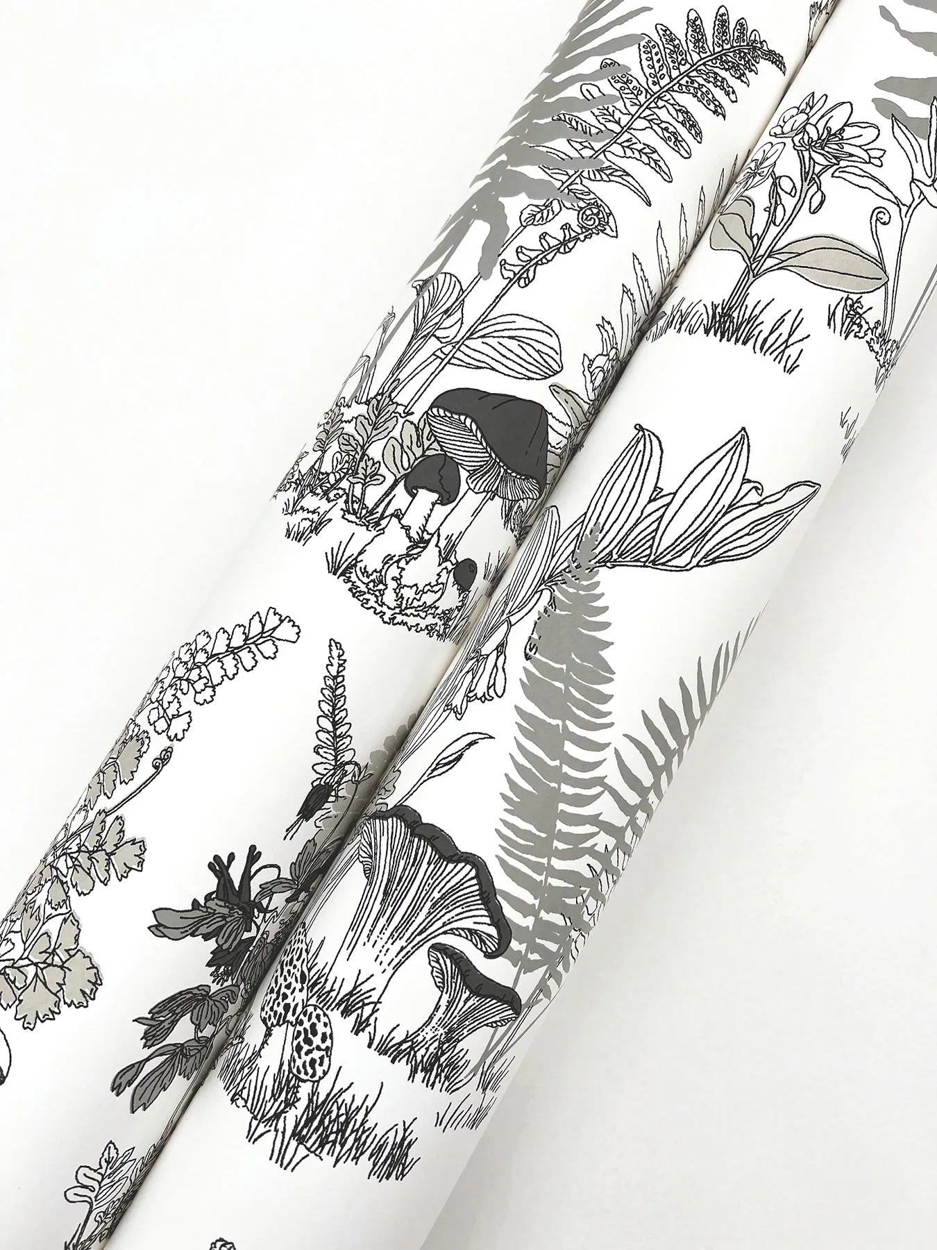 Mushroom Garden Toile Wallpaper