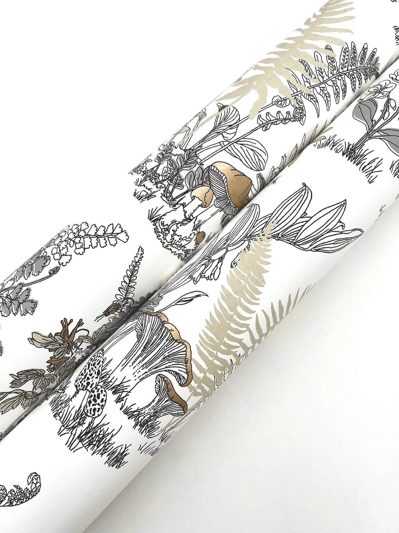 Mushroom Garden Toile Wallpaper