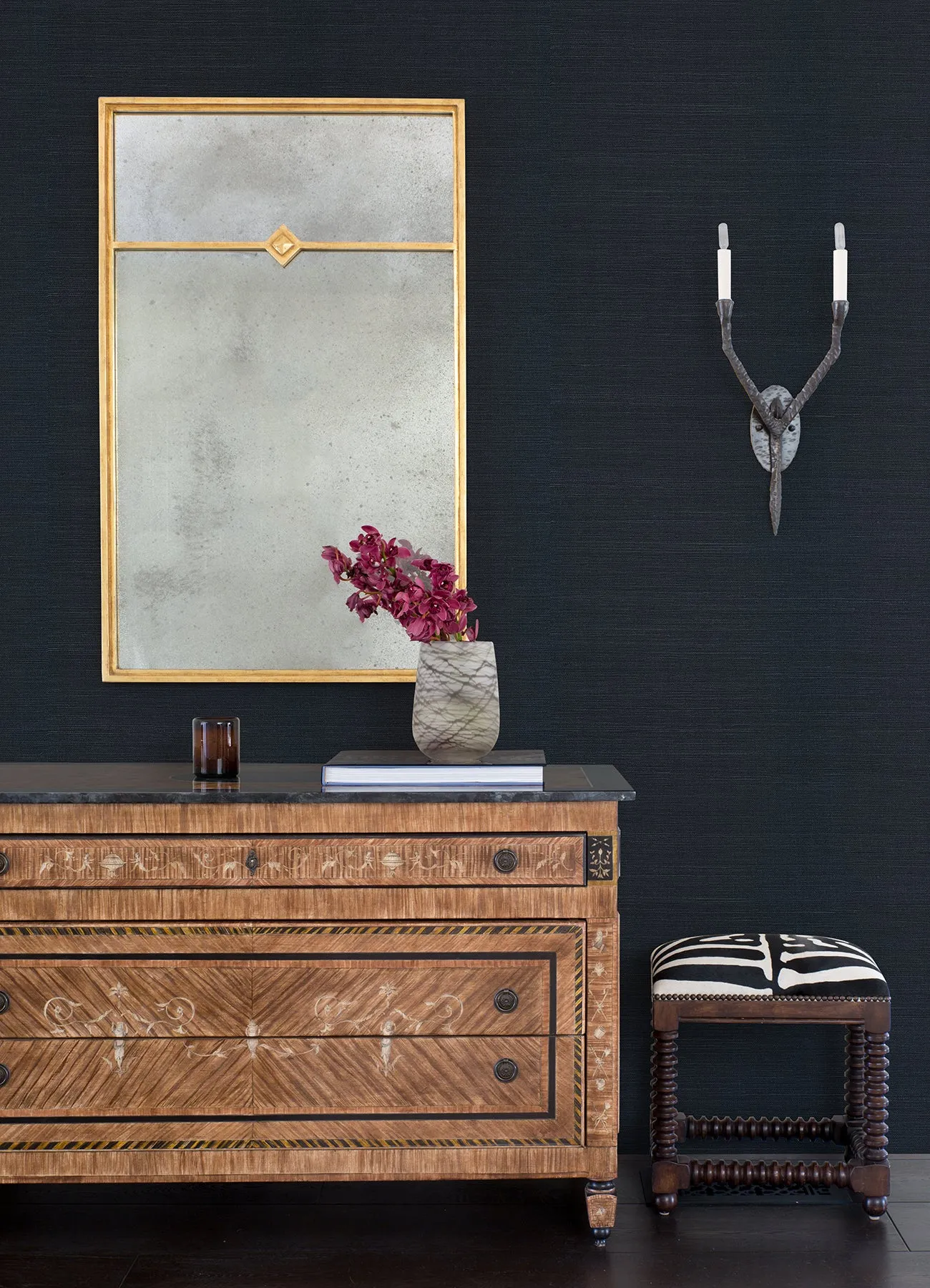 Peninsula Navy Sisal Wallpaper