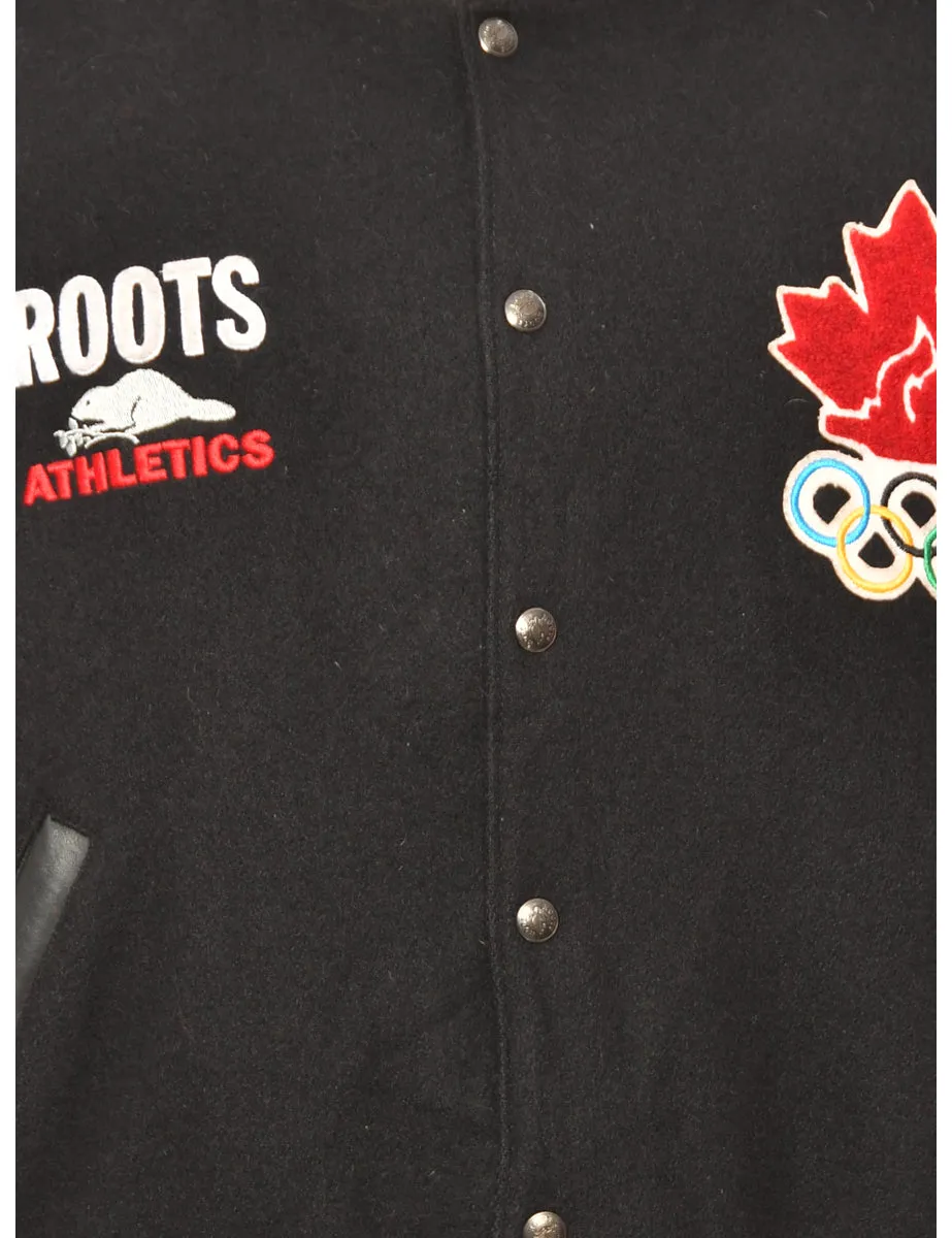 Red & Black Canada Design Varsity Jacket - L