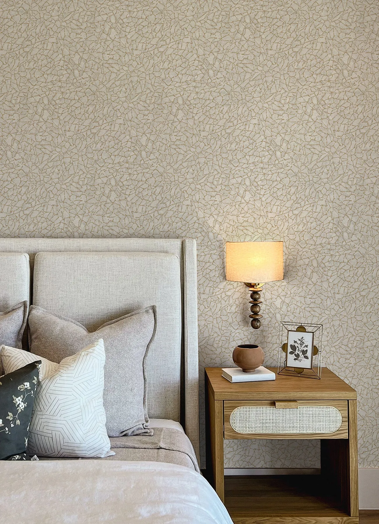 Soma Silver Metallic Crackling Wallpaper