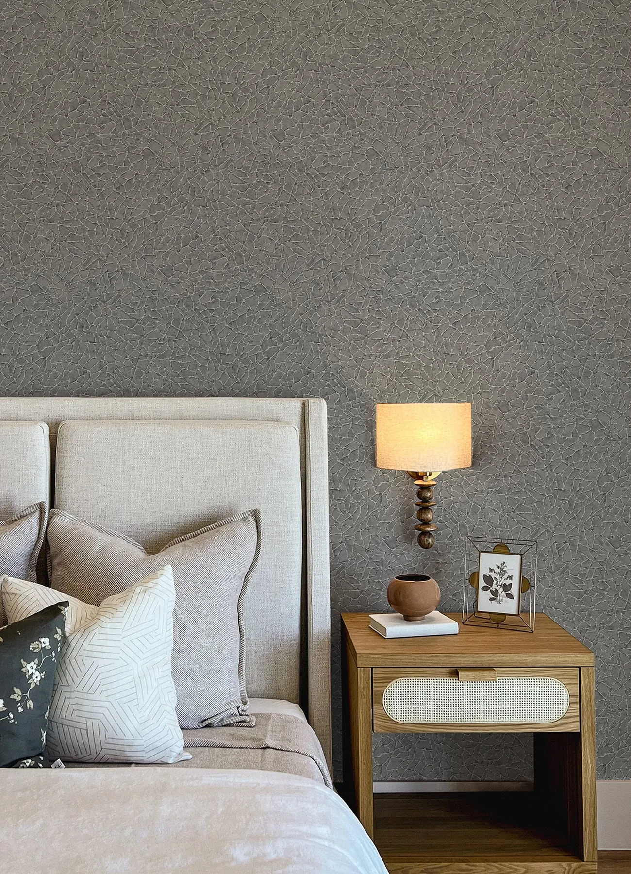 Soma Silver Metallic Crackling Wallpaper