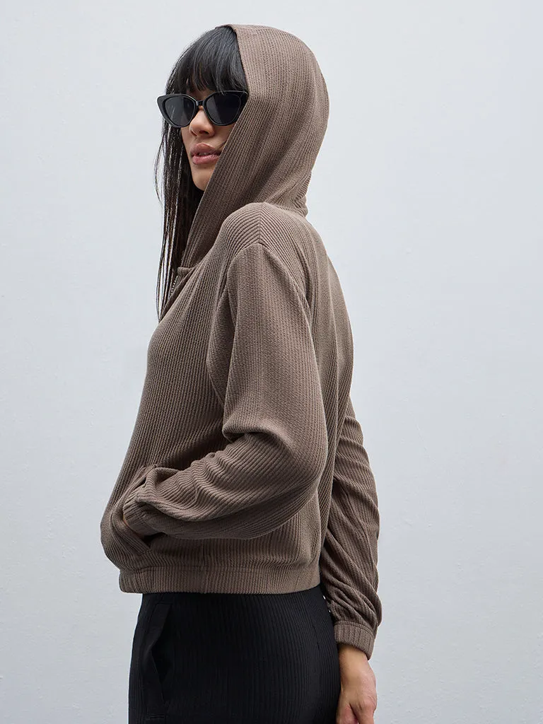Studiofit Taupe Ribbed Jacket