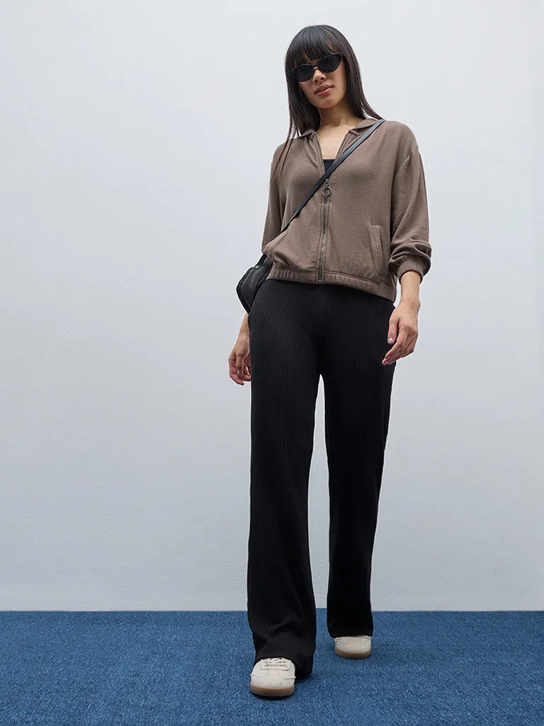 Studiofit Taupe Ribbed Jacket