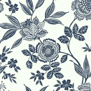 Wood Cut Jacobean Wallpaper